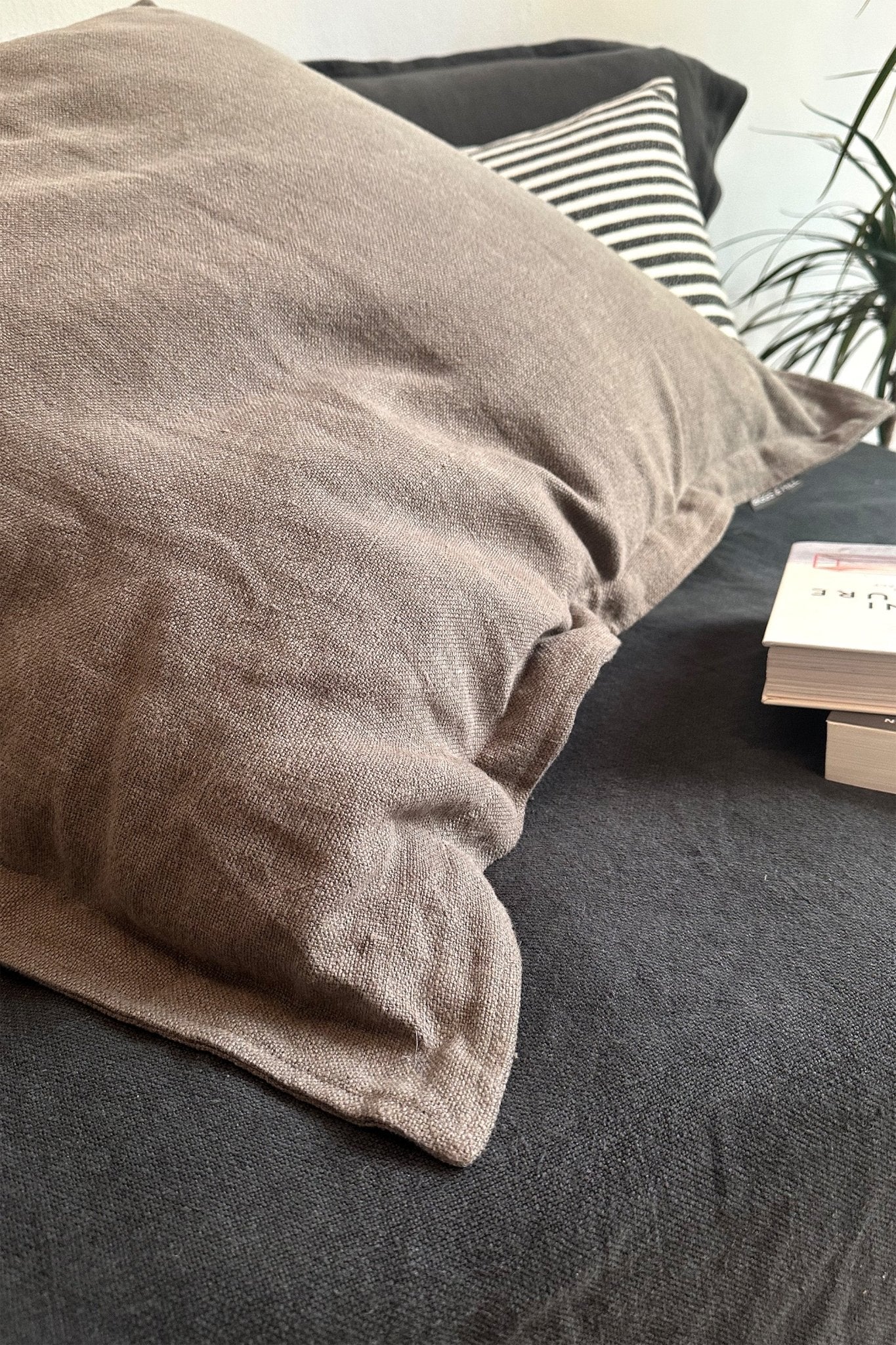 Heavyweight Linen Oxford Cushion Cover in Smoke Grey - Biggs & Hill - Cushion Covers - 18 inch - 24 inch - 30 inch