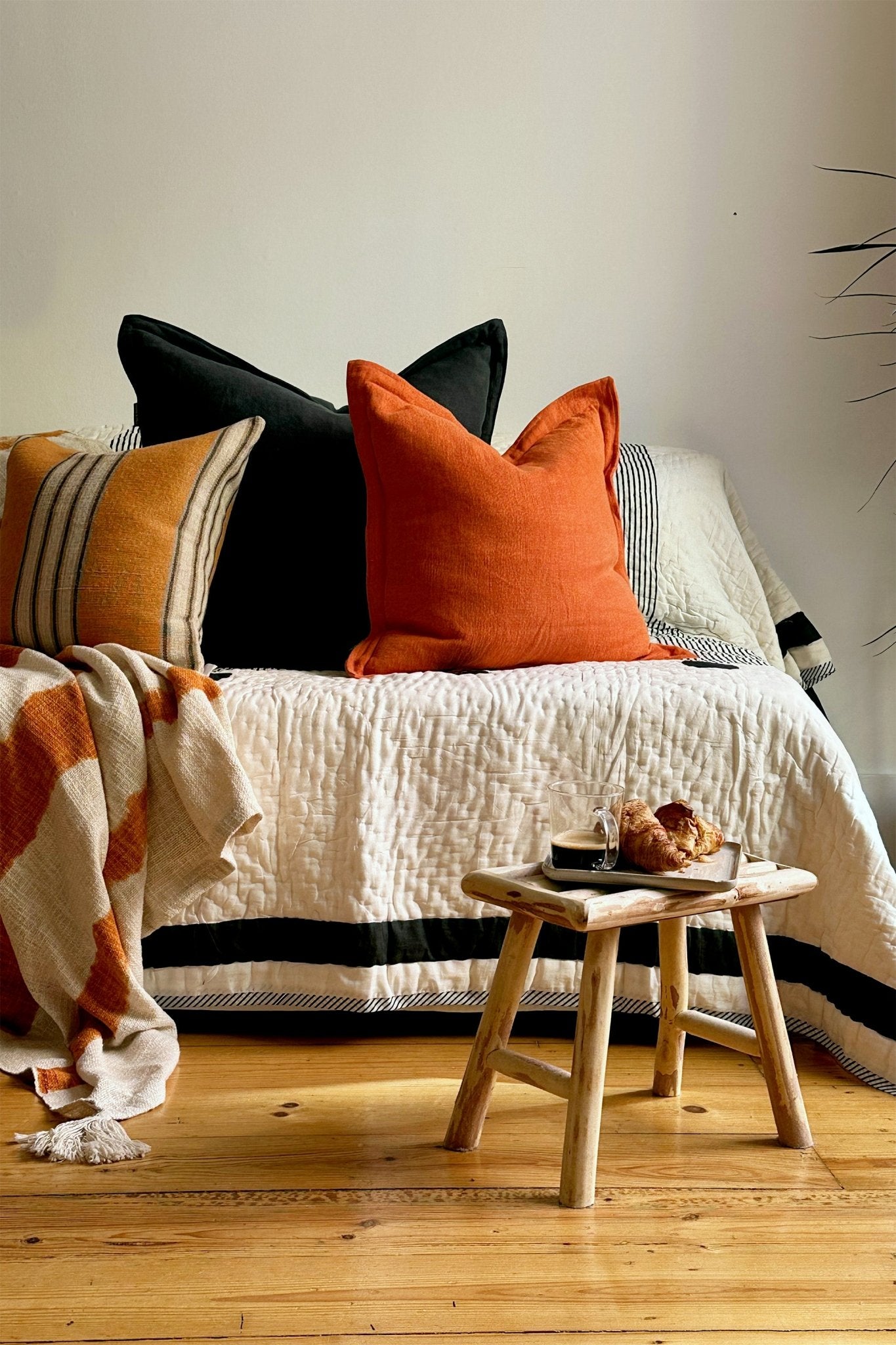 Utility Linen Oxford Cushion Cover in Orange - Biggs & Hill - Cushion Covers - 18 inch - 24 inch - 30 inch